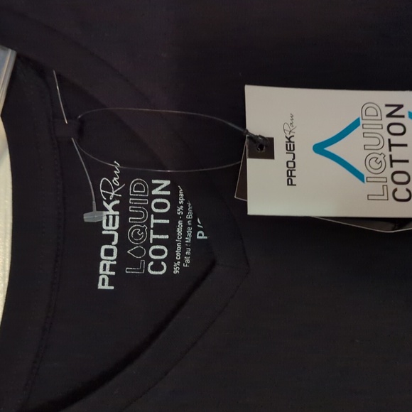 NWT PROJEK RAW LIQUID COTTON V-NECK BLACK - Picture 5 of 7